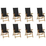 vidaXL Tuinstoelen 8 st inklapbaar met kussens massief, Tuin en Terras, Tuinstoelen, Verzenden, Nieuw, Hout