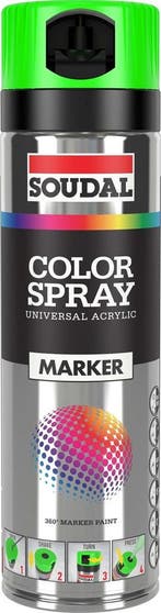 Soudal Color Marker Spray Fluorgroen 500 ml, Ophalen of Verzenden, Nieuw