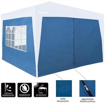 Zijwanden vouwbaar paviljoen set van 2 blauw 3x2m, Verzenden, Nieuw