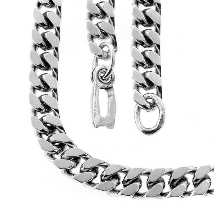 Zilveren robuuste gourmetschakel ketting, Sieraden, Tassen en Uiterlijk, Kettingen, Zilver, Gebruikt, Zilver, Ophalen of Verzenden