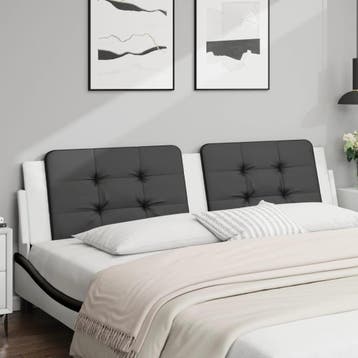 Bed Hoofdbord Kunstleer 200cm | Tweedekansje | OP=OP, Zwart, Tweepersoons, Ophalen of Verzenden, Zo goed als nieuw