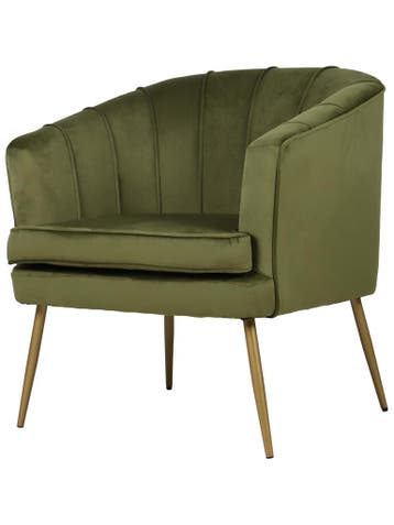 Fauteuil Relax - Olijfgroen - Velvet - B 75 CM - G-Line, Verzenden, Nieuw in verpakking