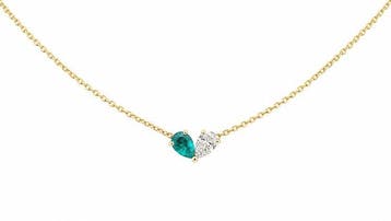 Ketting met hanger - 14 karaat Geel goud - 0.68ct. tw.