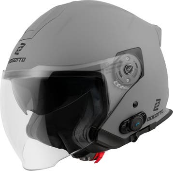 Bogotto H586 BT Solid Mat Licht Grijs Bluetooth Jethelm, Motoren, Kleding | Motorhelmen, Jethelm, XXL, Nieuw met kaartje, Overige merken