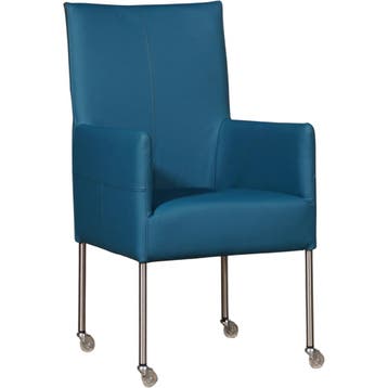 Leren eetkamerstoel Spark - Toledo Turquoise (blauw) -, Blauw, Nieuw, Ophalen of Verzenden, Industrieel, Modern