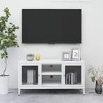 Tv-meubel 105x35x52 cm staal en glas wit, Verzenden, Nieuw
