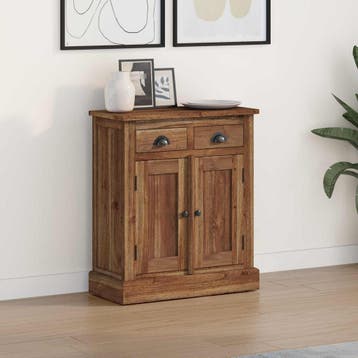 vidaXL Opbergkast met lade Naturel 65 x 30 x 75 cm Massief, Huis en Inrichting, Kasten | Overige, Verzenden, Nieuw