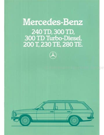 1983 MERCEDES BENZ E KLASSE T BROCHURE DUITS, Nieuw, Author