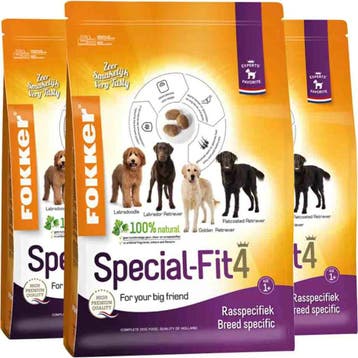 3x Fokker Special-Fit Hondenvoer 4 2,5 kg, Verzenden, Hond