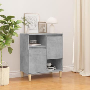 vidaXL Dressoir 60x35x70 cm bewerkt hout betongrijs, Verzenden, Nieuw, 50 tot 100 cm, 25 tot 50 cm