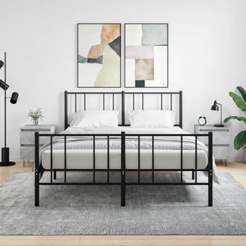 vidaXL Nachtkastjes 2 st 40x35x50 cm bewerkt hout betongrijs, Minder dan 45 cm, Verzenden, Nieuw, Minder dan 55 cm