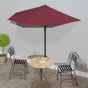 vidaXL Balkonparasol half aluminium paal 270x144x222 cm, Verzenden, Nieuw, 2 tot 3 meter