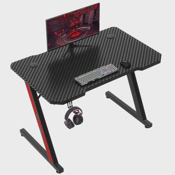 Gaming Bureau 80x52 cm met Carbon Fiber Look en Koptelefoonh, Huis en Inrichting, Verzenden, Nieuw