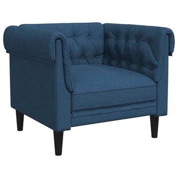 Klassieke Stoel Blauw | 47% Korting - Retourdeal, Huis en Inrichting, Fauteuils, Chesterfield, 75 tot 100 cm, Ophalen of Verzenden