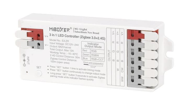 MiBoxer E3-ZR ledcontroller - 3-in-1 - Zigbee 3.0 en RF, Hobby en Vrije tijd, Elektronica-componenten, Verzenden