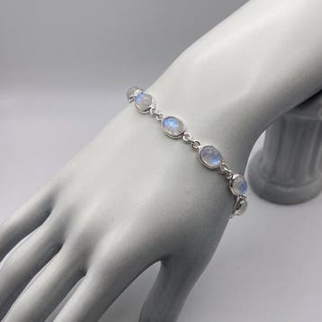 Zilver - Armband - Natuurlijke maansteen, Verzamelen