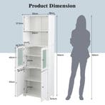 2dekans | Coast Badkamerkast - MDF met glas - 60 x 30 x 163, Zakelijke goederen, Horeca | Meubilair en Inrichting, Ophalen of Verzenden