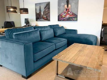 Loungebank Amsterdam - loungebanken - Blauw, Nieuw, 150 cm of meer, Stof, 250 tot 300 cm