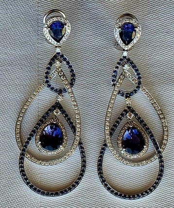 Bucherer - Oorbellen - 18 karaat Witgoud - 8.08ct. tw., Nieuw