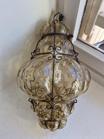 Plafondlamp - Smeedijzer - Hanglamp van Venetiaanse stijl,, Antiek en Kunst