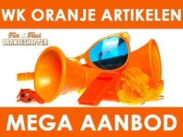 WK oranje artikelen - Mega aandbod WK oranje artikelen, Hobby en Vrije tijd, Feestartikelen, Ophalen of Verzenden, Nieuw