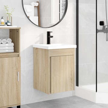 vidaXL Badkamermeubel met kraan Sonoma Eiken 42 x 40 x 74,5, Verzenden, Nieuw