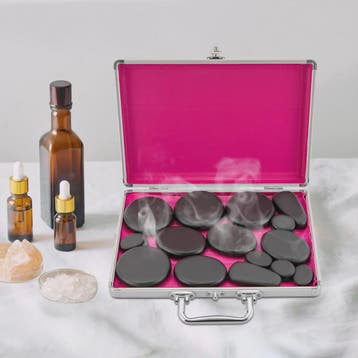 Professionele Hot Stone Massage Set met Verwarmer en 18 Basa, Verzenden, Nieuw