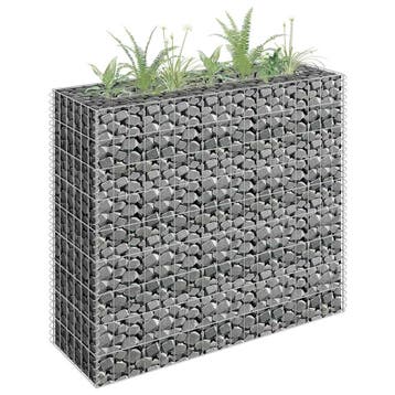 vidaXL Gabion plantenbak verhoogd 90x30x90 cm gegalvaniseerd, Verzenden, Nieuw, Metaal, 60 tot 100 cm