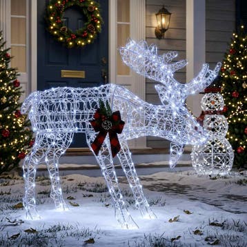 vidaXL Eland kerstdecoratie Wit 120 x 27 x 105 cm Acryl 170, Diversen, Verzenden, Nieuw