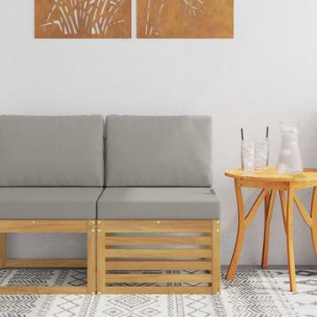 vidaXL Buiten Midden Sofa Massief Acaciahout Wit, Verzenden, Nieuw