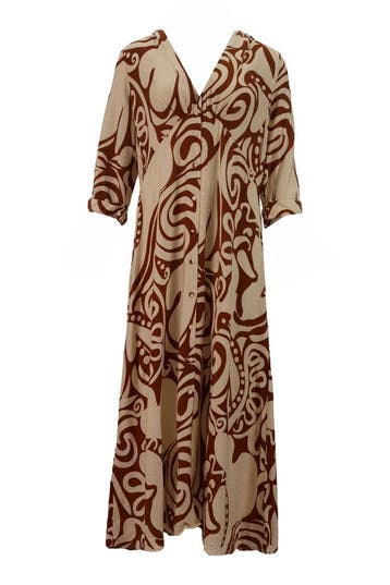 Geisha Jurk in maat 40 Bruin, Geisha, Verzenden, Zo goed als nieuw, Bruin