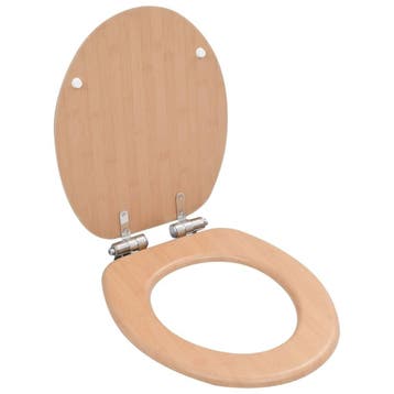 Toiletbril Bamboe Look | Universeel | Tweedekansje OP=OP, Ophalen of Verzenden, Zo goed als nieuw, Chroom, Toilet