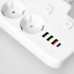 Kobi Verlengsnoer - 2 stopcontacten + 3x USB-A & 1x USB-C..., Ophalen of Verzenden, Nieuw