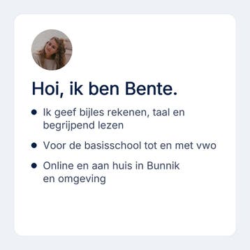 Bijles rekenen en taal in Bunnik, basisschool, Diensten en Vakmensen, Privéles, Bijles