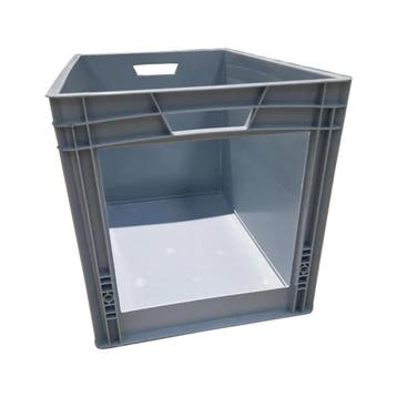 Magazijnbak, 600x400x420 mm, euronorm, grijs kunststof,, Ophalen of Verzenden