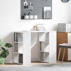 vidaXL Bureau met plank met opslag Wit 90 x 50 x 75 cm, Verzenden, Nieuw