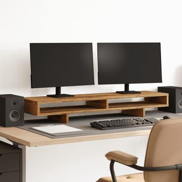vidaXL Monitorstandaard 100x27x15 cm bewerkt hout oud, Verzenden, Nieuw