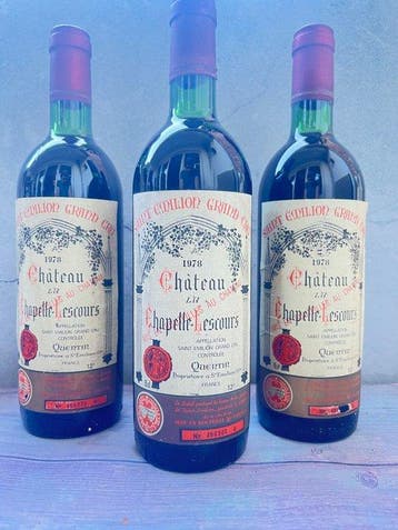 1978 Chateau Chapelle-Lescours - Saint-Émilion Grand Cru - 3, Nieuw