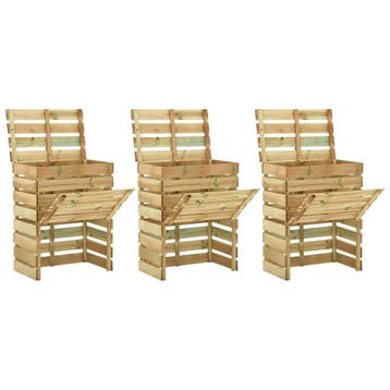 vidaXL Latten tuincomposter 3 pcs Groen 110 x 58 x 113 cm, Tuin en Terras, Verzenden, Nieuw