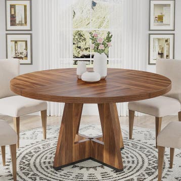 Ronde Eettafel voor 4 Personen - 47 Inch Boerenstijl Keukent, Huis en Inrichting, Verzenden, Nieuw