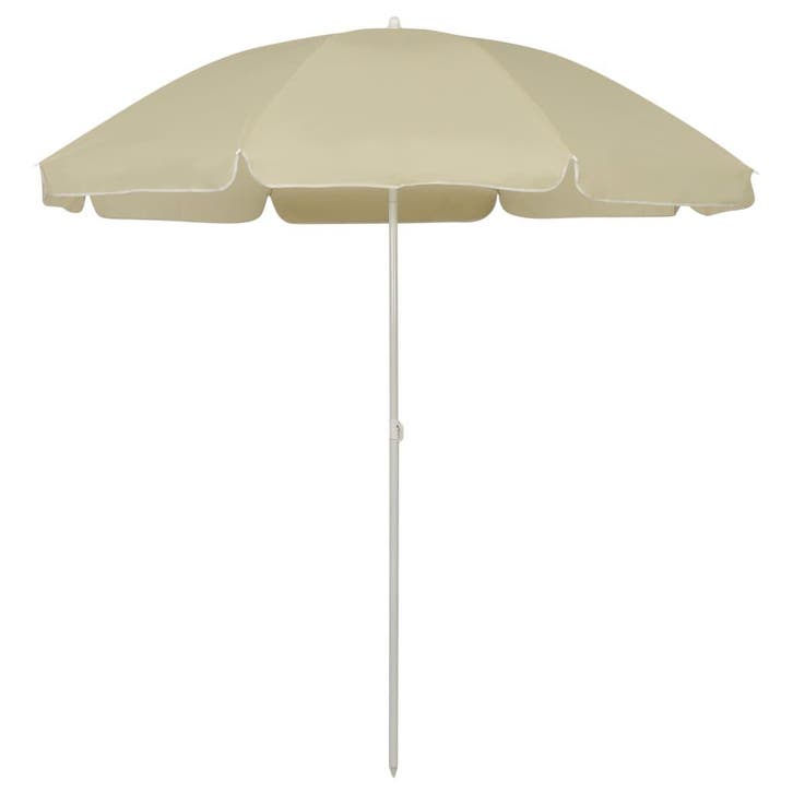 vidaXL Strandparasol 240 cm zandgeel, Tuin en Terras, Parasols, Strandparasol, Nieuw, 2 tot 3 meter, Verzenden