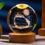 3D kristallen bol lamp - USB oplaadbaar - Dolfijn, Verzenden, Nieuw, Glas, Vogel