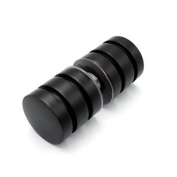 Douchedeurknop 723 rond dubbele groef 30mm - Zwart, Ophalen of Verzenden, Nieuw
