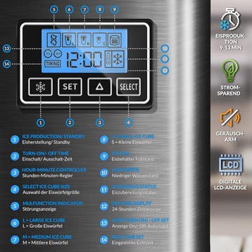 IJsblokjesmachine – 12kg/24 uur – IJsmachine - IJsblokjesmak, Verzenden, Zo goed als nieuw