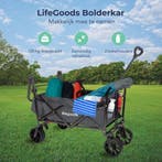 2dekans | LifeGoods Bolderkar - Opvouwbaar - Tot 120KG - 90L, Caravans en Kamperen, Bolderkarren, Ophalen of Verzenden, Gebruikt
