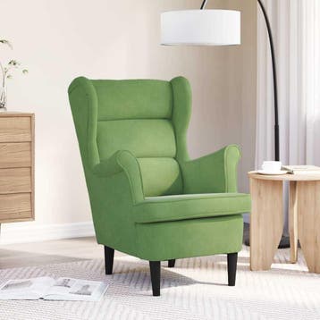 vidaXL Fauteuil fluweel lichtgroen, Verzenden, Nieuw