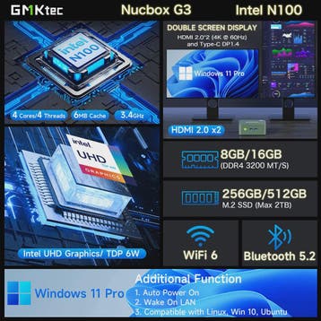 GMKtec G3 Mini PC: Krachtige Desktop met Intel N100, 16GB RA, Computers en Software, Desktop Pc's, Verzenden, Nieuw