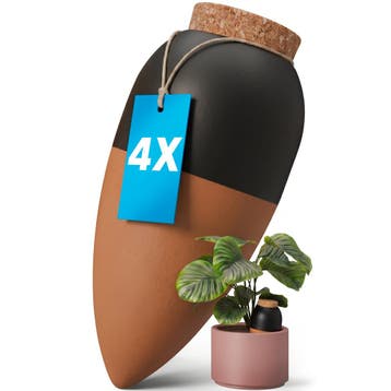 XL terracotta waterdruppelaars 950 ml, set van 4,, Nieuw