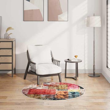 vidaXL Vloerkleed wasbaar patchwork ø120 cm meerkleurig, Huis en Inrichting, Stoffering | Tapijten en Kleden, Verzenden, Nieuw