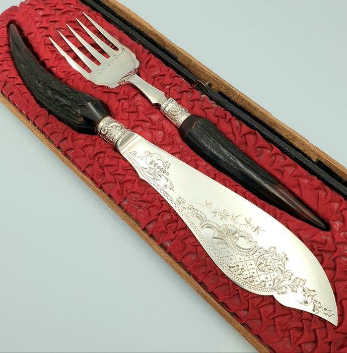 Allen & Darwin - Serveerset voor vis (2) - Verzilverd -, Antiek en Kunst, Antiek | Meubels | Tafels